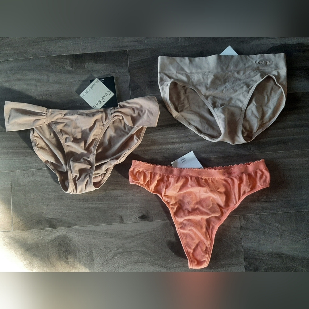 3 Pairs of Calvin Klein Medium Junior Bikini, Slip Bikini and Thong New with Tag